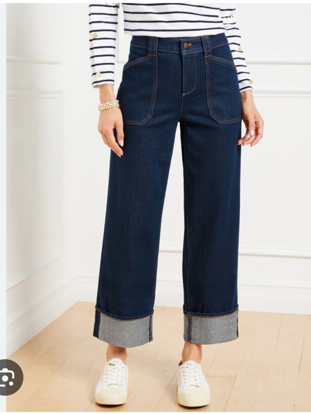 Talbots Straight Ankle Cuff Jean Size 2